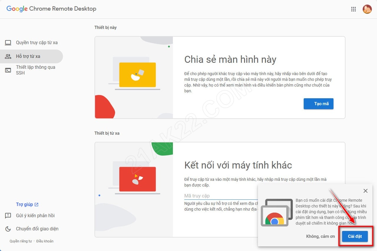 Chrome Remote Desktop - Phần Mềm Điều Khiến Máy Tính Từ Xa