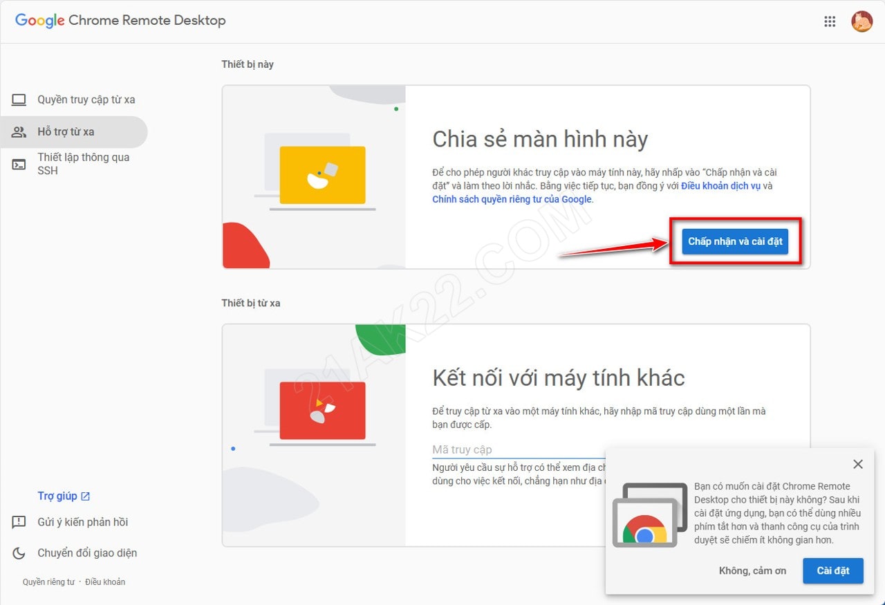 Chrome Remote Desktop - Phần Mềm Điều Khiến Máy Tính Từ Xa