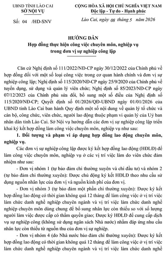 Trường THCS Chấn Thịnh, Lào Cai tuyển dụng giáo viên hợp đồng năm học 2026 – 2027
