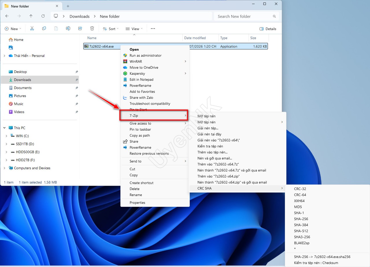Tải 7-Zip – Phần Mềm Nén, Giải Nén Và Check Mã CRC SHA MD5 5 Tải 7-Zip – Phần Mềm Nén, Giải Nén Và Check Mã CRC SHA MD5