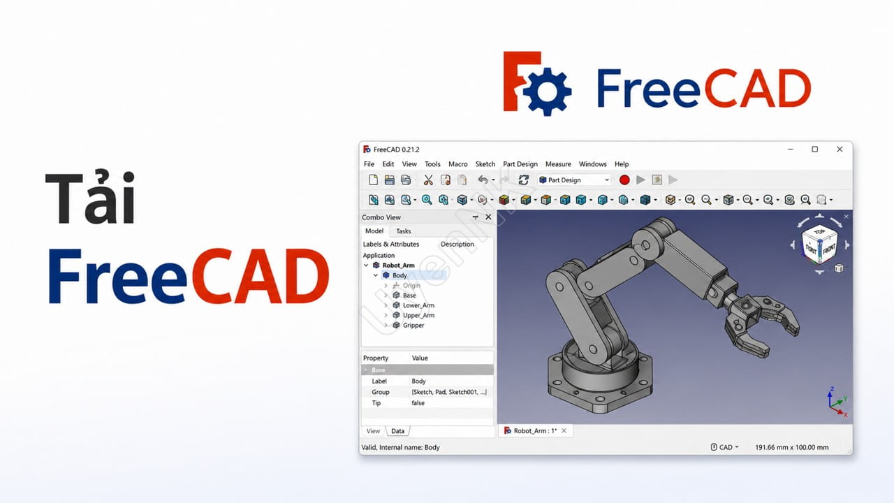 Tải FreeCAD – Phần Mềm Thiết Kế CAD 3D